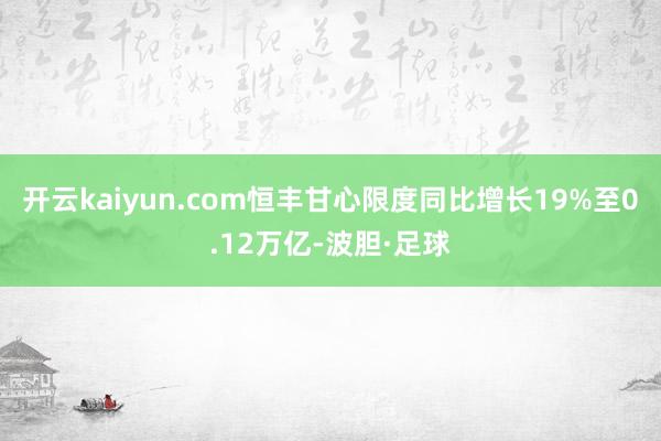 开云kaiyun.com恒丰甘心限度同比增长19%至0.12万亿-波胆·足球