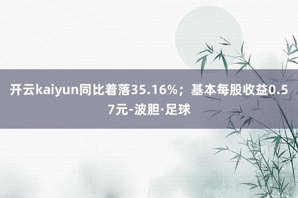 开云kaiyun同比着落35.16%；基本每股收益0.57元-波胆·足球