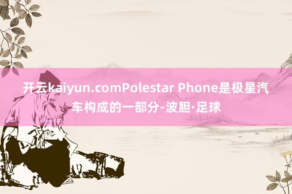 开云kaiyun.comPolestar Phone是极星汽车构成的一部分-波胆·足球