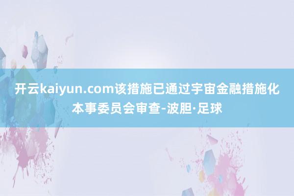 开云kaiyun.com该措施已通过宇宙金融措施化本事委员会审查-波胆·足球