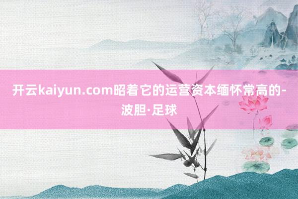 开云kaiyun.com昭着它的运营资本缅怀常高的-波胆·足球