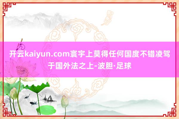 开云kaiyun.com寰宇上莫得任何国度不错凌驾于国外法之上-波胆·足球