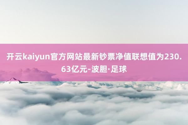 开云kaiyun官方网站最新钞票净值联想值为230.63亿元-波胆·足球