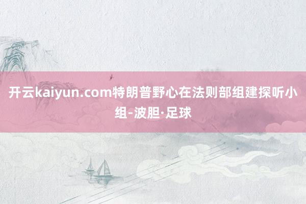 开云kaiyun.com特朗普野心在法则部组建探听小组-波胆·足球