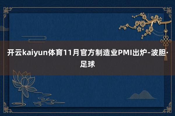 开云kaiyun体育11月官方制造业PMI出炉-波胆·足球