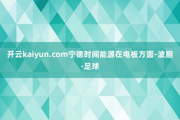 开云kaiyun.com宁德时间能源在电板方面-波胆·足球