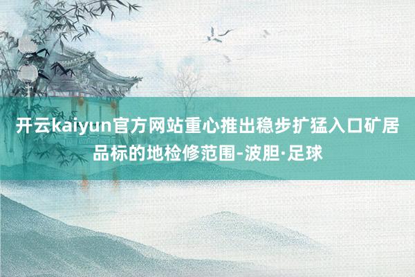 开云kaiyun官方网站重心推出稳步扩猛入口矿居品标的地检修范围-波胆·足球