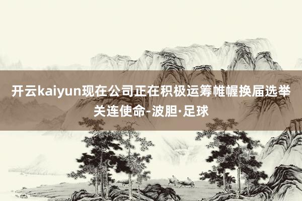 开云kaiyun现在公司正在积极运筹帷幄换届选举关连使命-波胆·足球