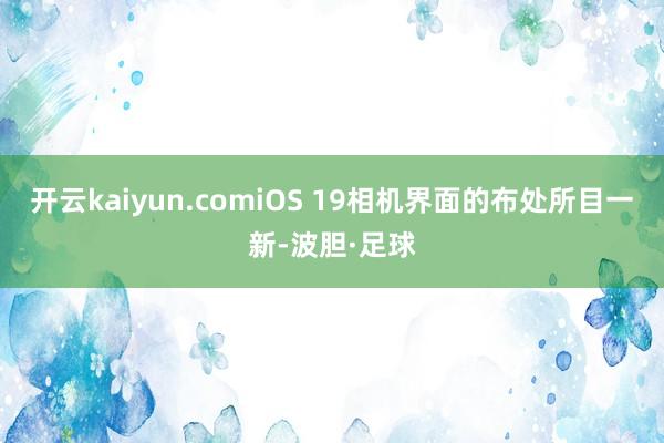 开云kaiyun.comiOS 19相机界面的布处所目一新-波胆·足球