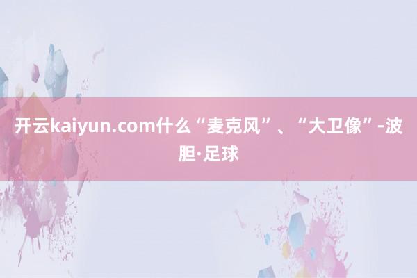 开云kaiyun.com什么“麦克风”、“大卫像”-波胆·足球