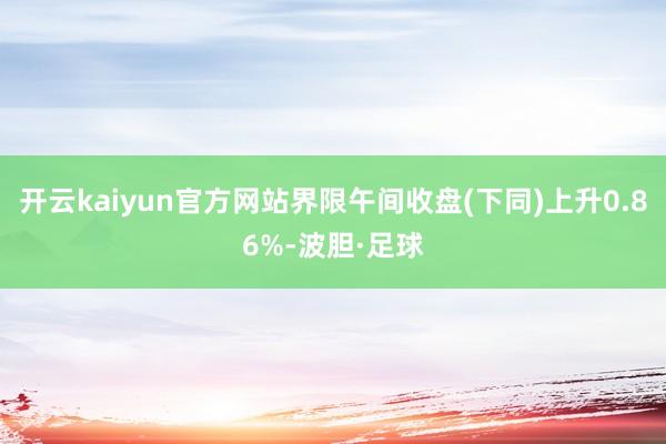 开云kaiyun官方网站界限午间收盘(下同)上升0.86%-波胆·足球