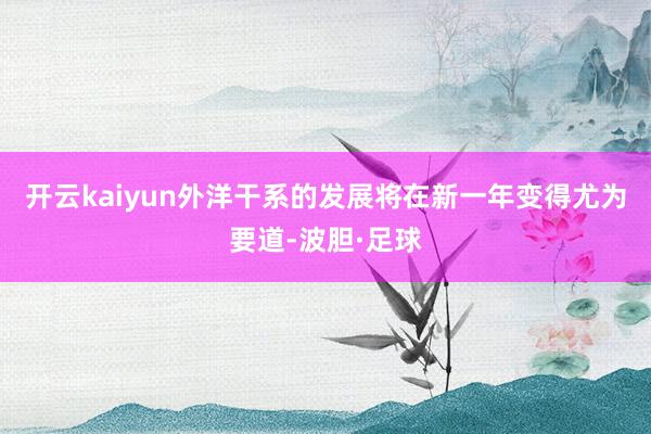 开云kaiyun外洋干系的发展将在新一年变得尤为要道-波胆·足球